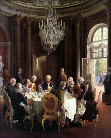 Souper à Sans-Souci (Voltaire à droite)