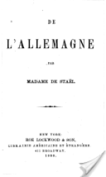 De l'Allemagne (Mme de Staël)