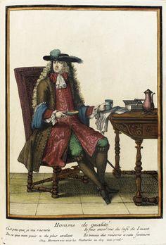 Homme de qualite prenant le cafe