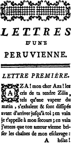 Lettres d'une Péruvienne (Mme de Graffigny)