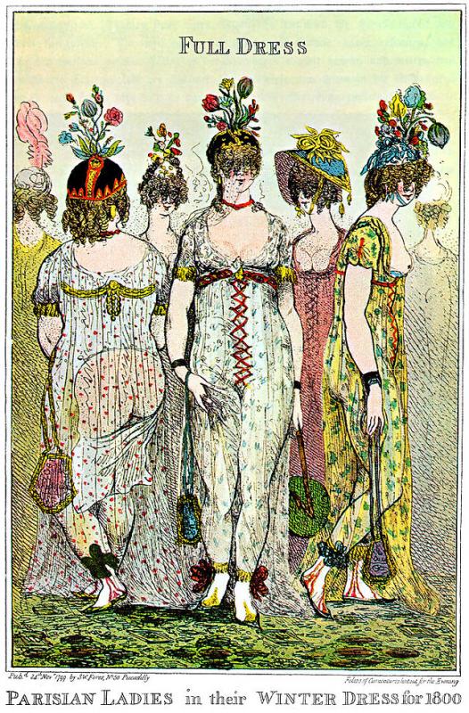 Parisiennes en hiver (caricature anglaise)