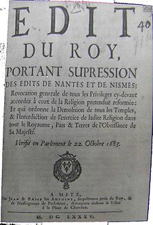 Révocation de l'Edit de Nantes