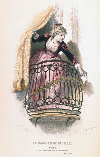 Rosine à sa fenêtre dans Le Barbier de Séville (Beaumarchais)